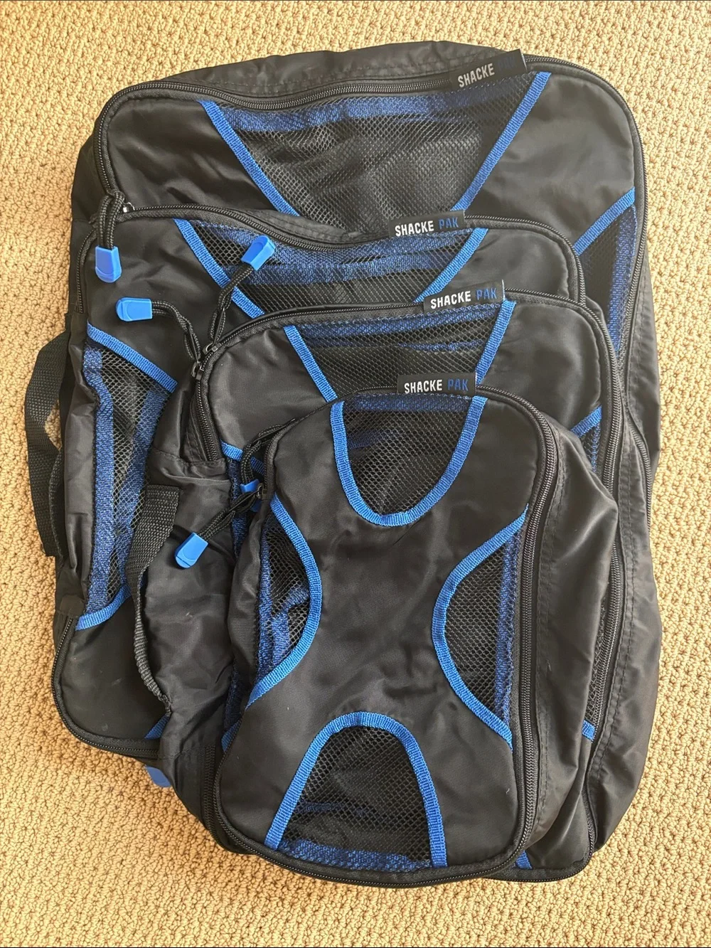 Shacke Black & Blue Travel Packing Cube Set - 4pc